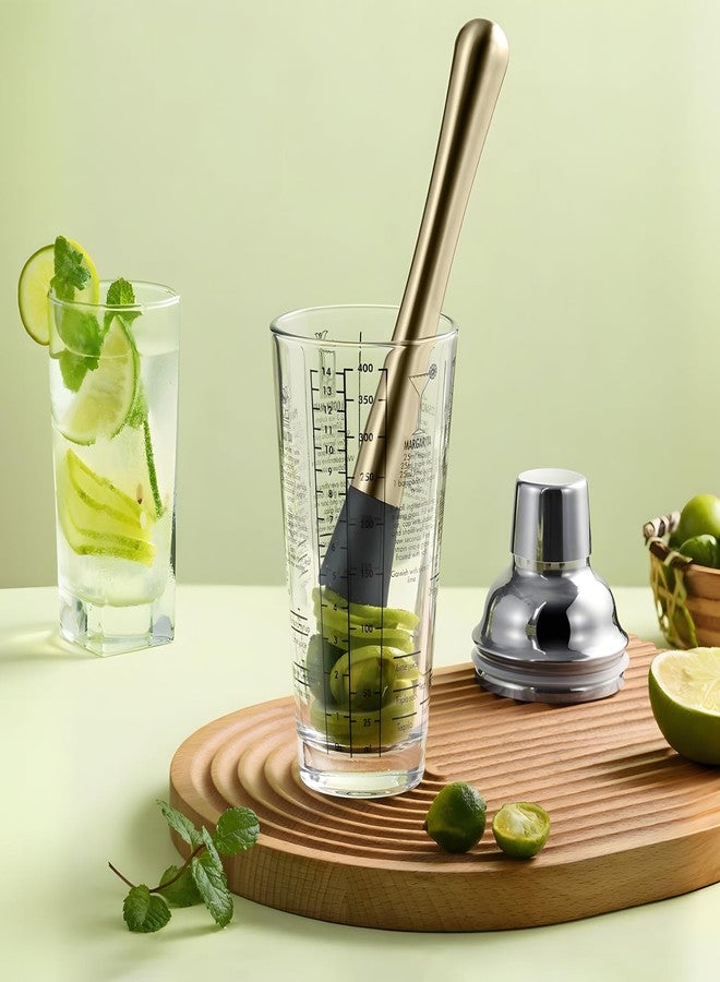 eispap 8 Inch Stainless Steel Cocktail Muddler and Mixing Spoon Home Bar Tool Set - Create Delicious Mojitos Old Fashioned/Mint Julep/Other Fruit Based Drinks (Gold) - Image 3